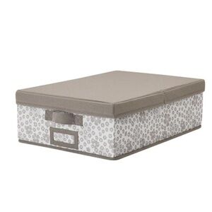 New Set of Two IKEA Storstabbe Gray Floral Storage Boxes with Lids